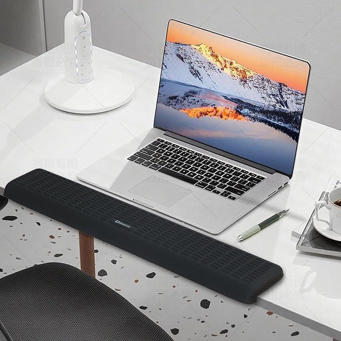 UnivoColors PostureUp L-Shaped Desk Long Wrist Rest Elbow, Non-Slip, Memory Foam, Desk Edge Support, Ergonomic Design for Long-Hour Work (23.6 * 3.9 inch One-Piece Design,Pink)