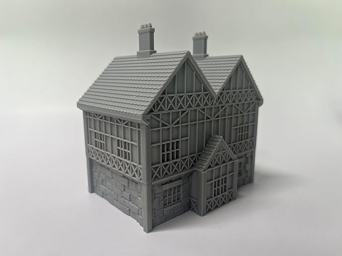Paintable Tabletop Miniature Little Town Building Terrains Compatible with RPG War Games - 18mm Scale Dioramas Building Set Scenery with Medieval Architecture Style by HAUTICO (HVillageHouses4-1)