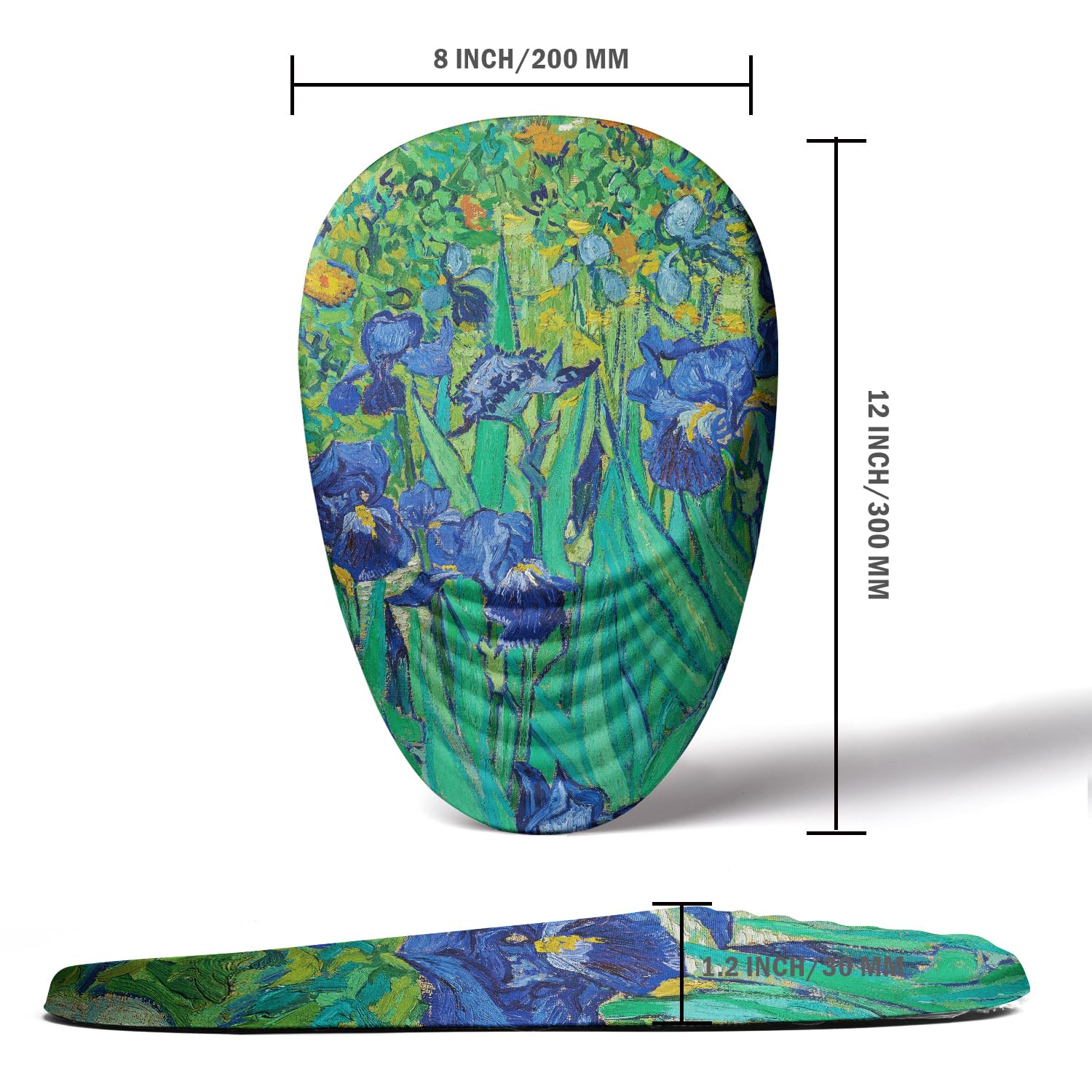 Armanza Ergonomic Mouse Pad Wrist Support, Floral Mouse Pad with Wrist Rest, Non-Slip PU Base MousePads with Foam Massage Design for Pain Relief, Desk, Office, Home, Van Gogh Flower