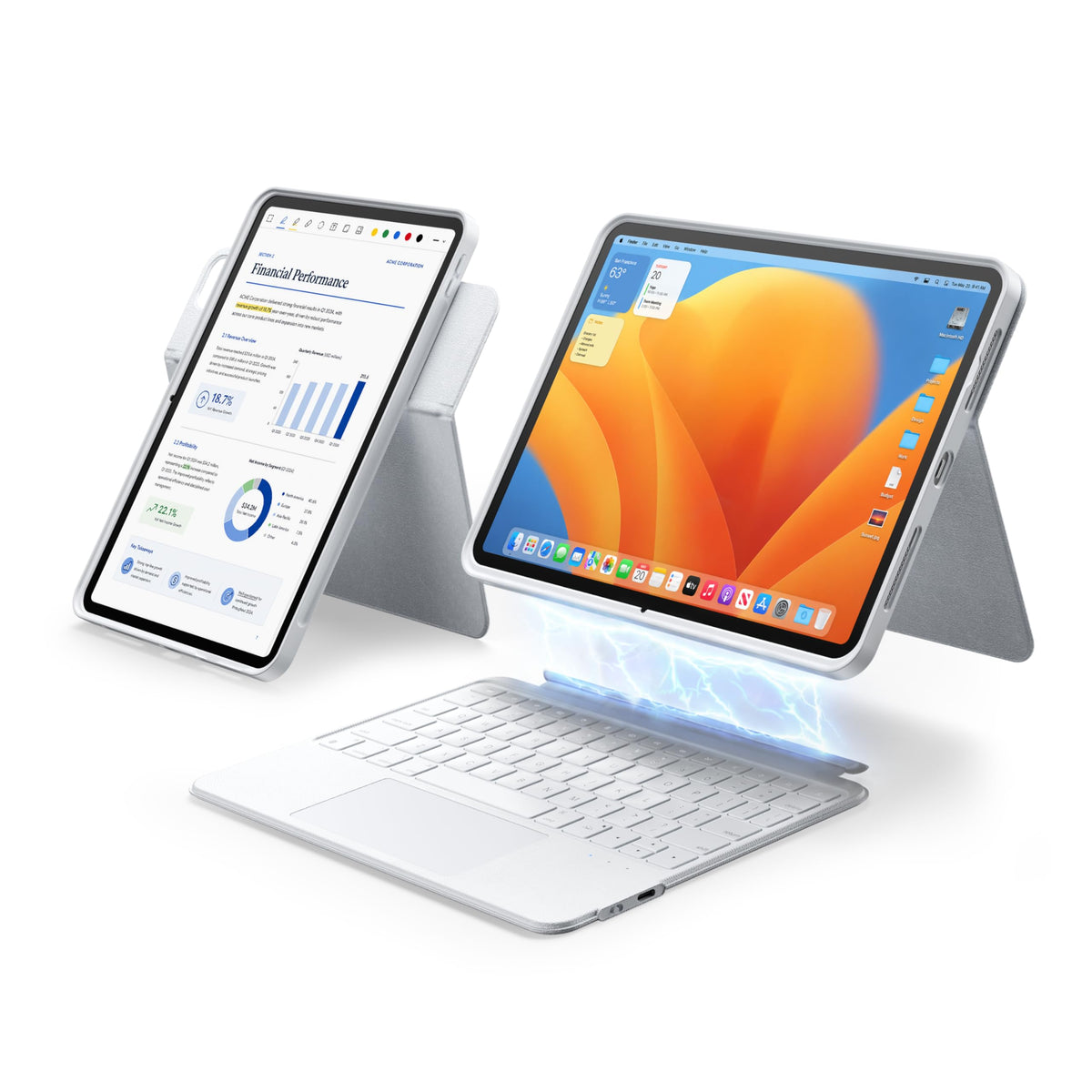 HOU Keyboard Case for iPad Air 11",Air 5/4 gen & iPad Pro 11" 1/2/3/4 gen