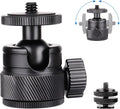 Mini Ball Head, CNC All Metal Aluminum Universal Panoramic Tripod Head Mount for Compact DSLR Action Cam Phone LED Ring Light Monopod Slider, 4.4lb Max Load