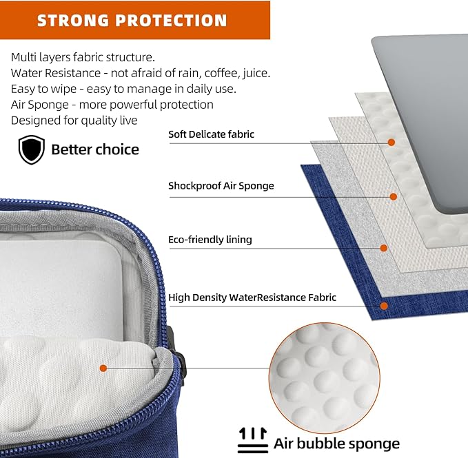 KINGSLONG 14 inch Laptop Bag with Shoulder Strap, Messenger Bag, Slim Computer Carrying Case Notebook Handbag Fit for Acer Asus Lenovo HP Toshiba, Blue
