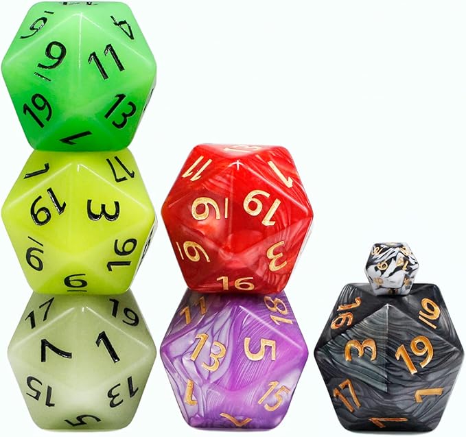 20 Sided DND Dice,D20 Giant Polyhedral Dice,55mm Titan Large Pearl Color D20 Dice,20 Sided Cube D&D Dice Set for Dungeons and Dragons, RPG, MTG Table Games(Red-Pearl Series)
