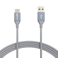 Amazon Basics Nylon Braided USB-C to USB-A 2.0 Fast Charging Cable, 480Mbps Speed, USB-IF Certified, for Apple iPhone 16/15, iPad, Samsung Galaxy, Tablets, Laptops, 10 foot, Dark Grey