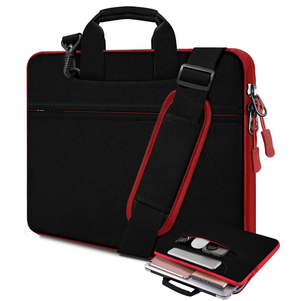 Hseok Laptop Case 15.6 inch Shoulder Bag with Strap,Black