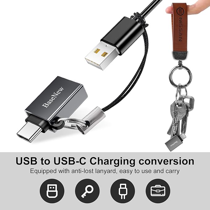 USB C to USB Adapter 6 Pack,Type C to USB Adapter,USBC Male to USBA Female OTG Converter,USBC Adapters for iPhone 16 15,MacBook Pro/Air,iPad Pro,Charger(Grey)