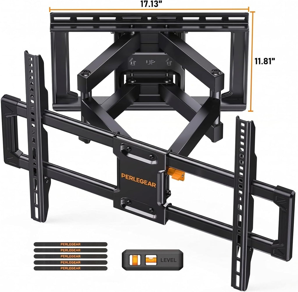 Perlegear UL Listed Full Motion TV Wall Mount for 42-90" TVs up to 132lbs