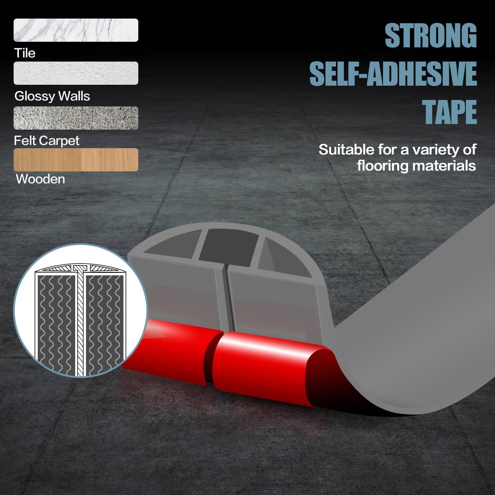 Floor Cord Cover Self Adhesive Cord Hider,3.3FT Cable Management, Extension Strip Protector for Wires, Prevent Cable Trips for Offices, Gyms, Exhibitions Cavity:0.39"(W) x 0.27"(H) Gray