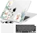 Compatible with MacBook Air 15 inch Case, M4 A3241/M3 A3114/M2 A2941 (Released 2025 to 2023), Hard Shell, Keyboard Cover, Screen Protector, Webcam Cover & Type-C Adapter, White Alstroemeria