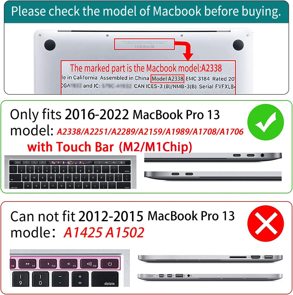 Teryeefi MacBook Pro 13 Inch Case, Hard Shell, Keyboard Cover, Screen Protector, A2338 A2251 A2289 A2159 A1989 A1706, Landscape