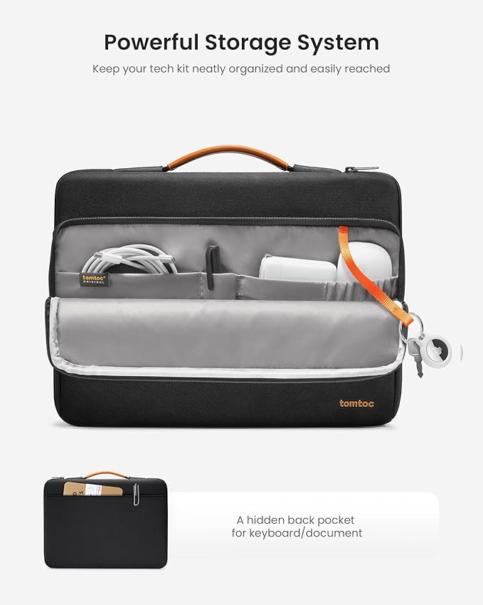 tomtoc 360 Protective Laptop Carrying Case compatible with 14-inch MacBook Pro M4/M3/M2/M1 Pro/Max 2024-2021, 12.9-13 Inch iPad Pro/Air, Water-Resistant MacBook Accessory Bag Sleeve