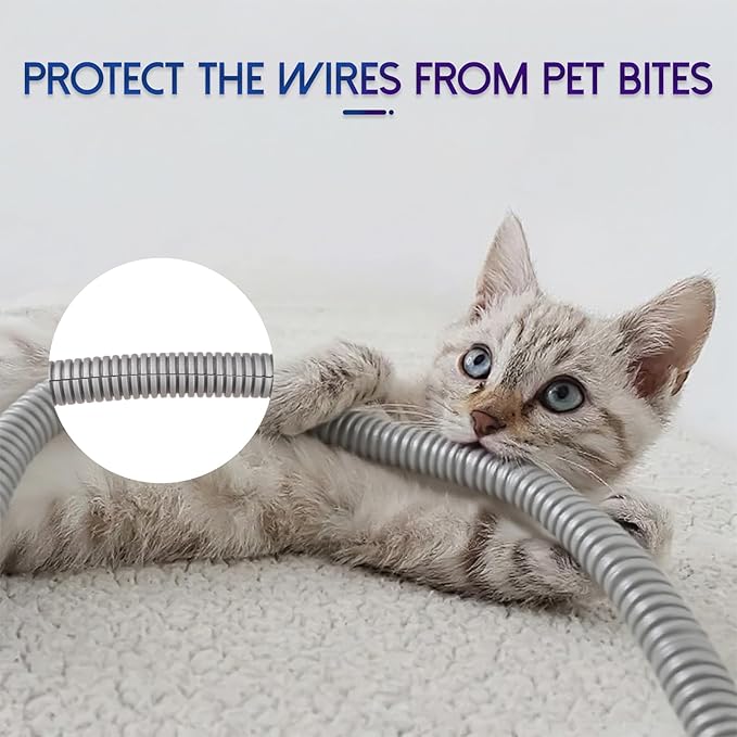 Split Wire Loom Tubing, 10,25ft Cord Protectors from Pets No Chew, Flexible Wire Covers Cord Protectors, Protective Split Cable Sleeve for Automotive Home Industrial Wires(Grey, 0.73inch-25ft)