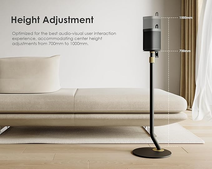 FITUEYES Design Universal Speaker Stand, Adjustable Height Speaker Stands Pair for Satellite & Small Bookshelf Speaker up to 11LBS, Extend 27.5” to 39.3” for Multi-Audio, Master Series