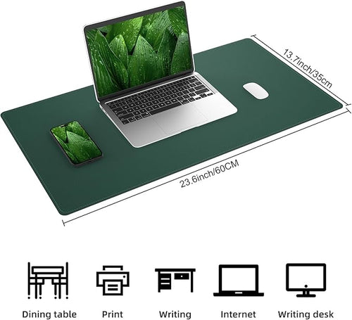 AFIING Cork Desk Mat, Dark Green, 23.6" x 13.7", Desk Pad Protector