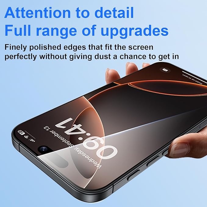 OneFish Full Edge Coverage Tempered Glass Screen Protector for IPhone 16e/ 14/13/ 13 Pro 6.1 inch 2 Pack Edge Reinforcement, Self-Aligning Installation, Case Friendly Privacy Screen Protectors
