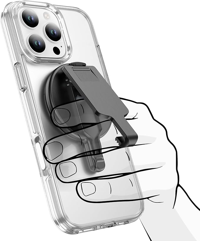 BAISRKE Magnetic Belt Clip Phone Holder, Strong Magnetic Waist Clip Compatible with Phone Cases, Portable & Versatile Accessory for Travel & Outdoor Use - Black