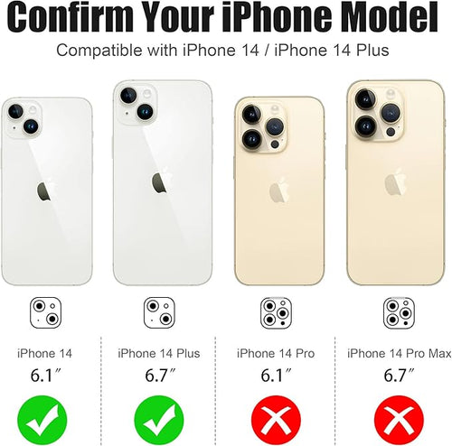 AGVEE 3+3 6 Pack for iPhone 14/14 Plus Camera Lens Protector Cover