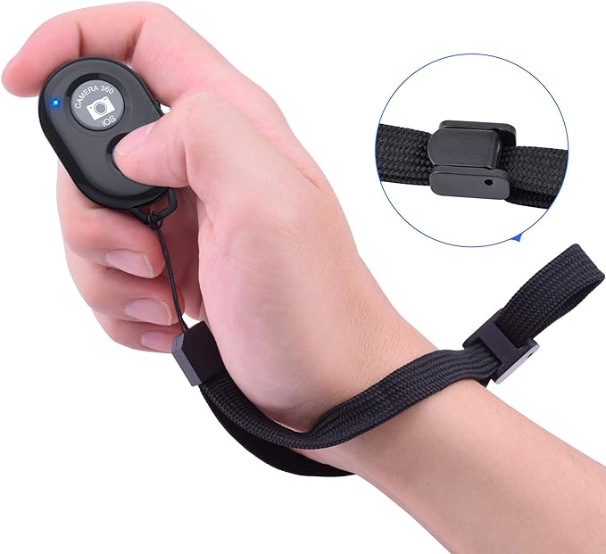 Wireless Camera Remote Shutter for Smartphones (2 Pack), Zttopo Wireless Phone Camera Remote Control Compatible with iPhone/Android Cell Phone - Wrist Strap Included Black&White