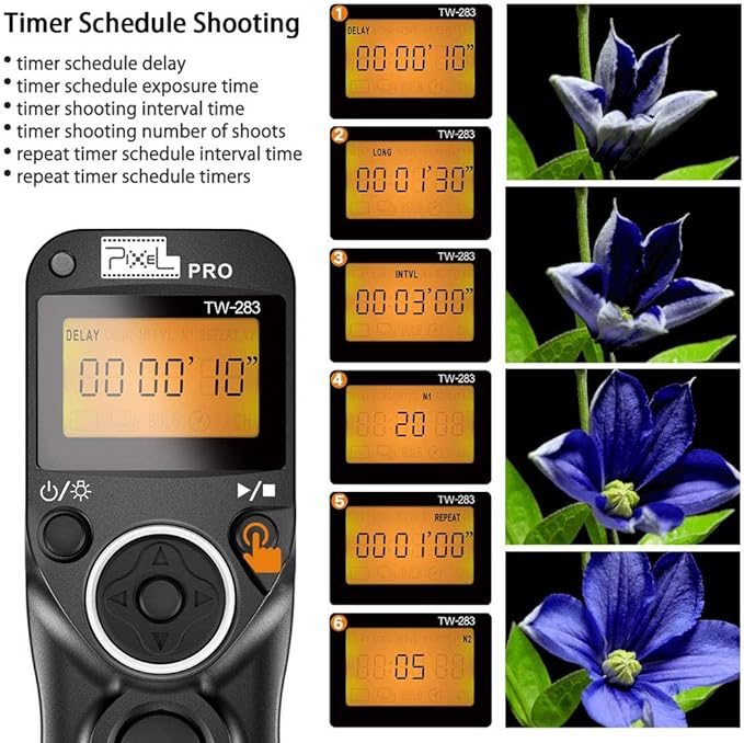 Remote Shutter Release Compatible for Panasonic, PIXEL TW-283 L1 Wireless Remote Control Wired Shutter Release Cable Compatible for Panasonic Cameras