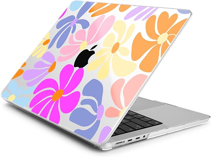 DONGKE for M4 MacBook Pro 16 Inch Case 2024 2023 2021 A3403 A3186 M3 A2991 M2 A2780 M1 A2485 Pro/Max Chip, Plastic Hard Shell Case & Keyboard Cover for Mac Pro 16 with Touch ID, Power Florals