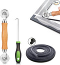 Screen Repair Kit/Tool, King&Charles Screen Roller Tool, Steel Roller with Bear, 32 ft Spline, Removal Hook, 3 in 1 Window Repair Kit, for Installing Door Window Mesh.