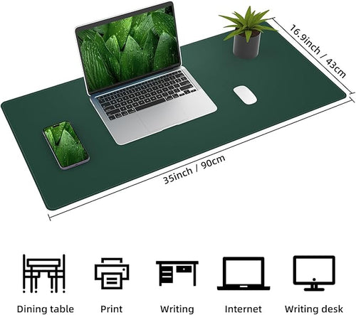 AFIING Cork Desk Mat, Dark Green, 35.4" x 17",Desk pad Protector