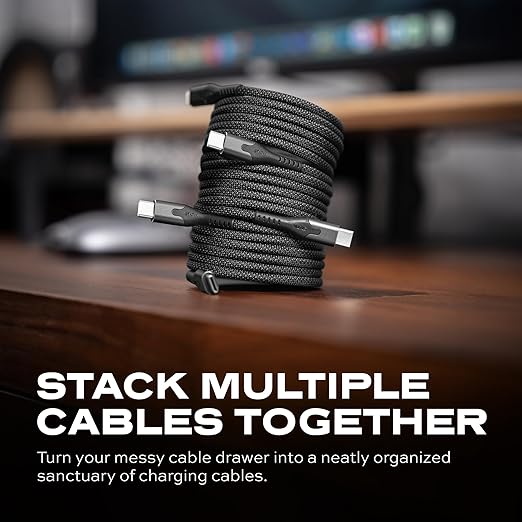 Statik MagStack Pro USB C to USB C Cable, Clutter-Free Magnetic Type C Charger Fast Charging Cord, Magnetic Charging Cable, Compatible with 16 Pro Max, 15, Galaxy S21 S20 Ultra, 100W 6FT/2M