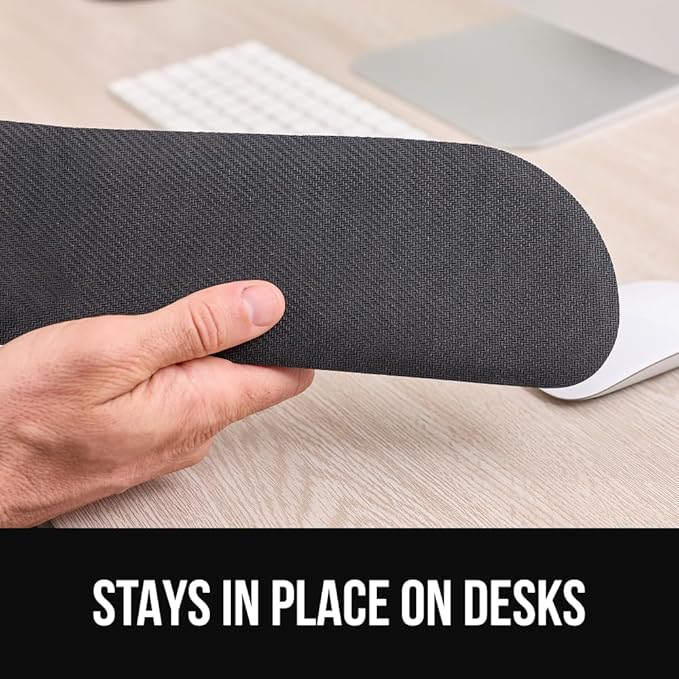 GORILLA GRIP Silky Gel Memory Foam Keyboard Wrist Rest for Computer and Mouse Pad, Ergonomic Design Typing Support, Desk Office Supplies, Hand & Arm Mousepad Cushion and Coaster, 3 Piece Set, Black