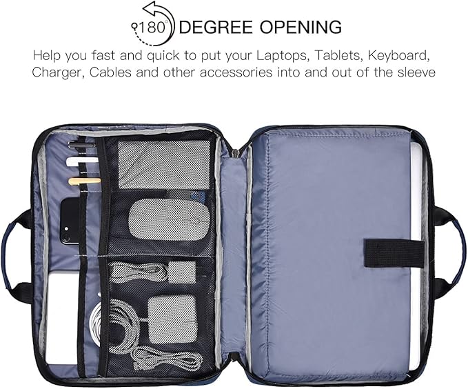 14-15 Inch Laptop Sleeve Case Men Women Bag for MacBook Pro 14 M4/M3/M2, Macbook Air 15 M4/M3, HP Pavilion/Chromebook 14, Dell Inspiron 13 5000, Lenovo Acer ASUS Chromebook 14, Surface 15 Case, Blue