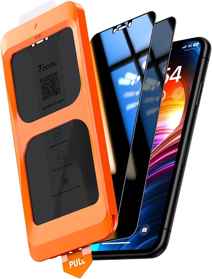 TOCOL for iPhone 16 Pro Privacy Screen Protector