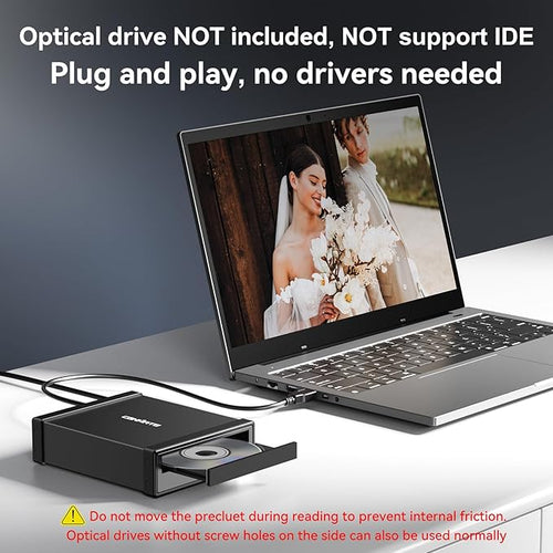 5.25" Blu-Ray/CD/DVD SATA Drive Enclosure with USB A/C 3.0, 5.25 Drive Enclosure, Optical Drive Enclosure fit any drive depth up to 171mm, Aluminum Alloy, Hot swappable(Optical Drive not Included)
