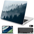 Mektron for MacBook Air 13 Case A1466/A1369 (2010-2017 Release), Snap-on Plastic Hard Shell Cover for MacBook Air 13.3 inch with Keyboard Cover, Misty Forest C132