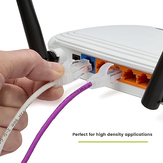 TRUECABLE Cat6 Component Rated Patch Cable, Unshielded (U/UTP), 5ft, Purple, 28AWG Solid Copper, Snagless 10G High-Speed Ethernet Cable, PoE++ 4PPoE 100W, UL Listed, RoHS-3, 1 Pack