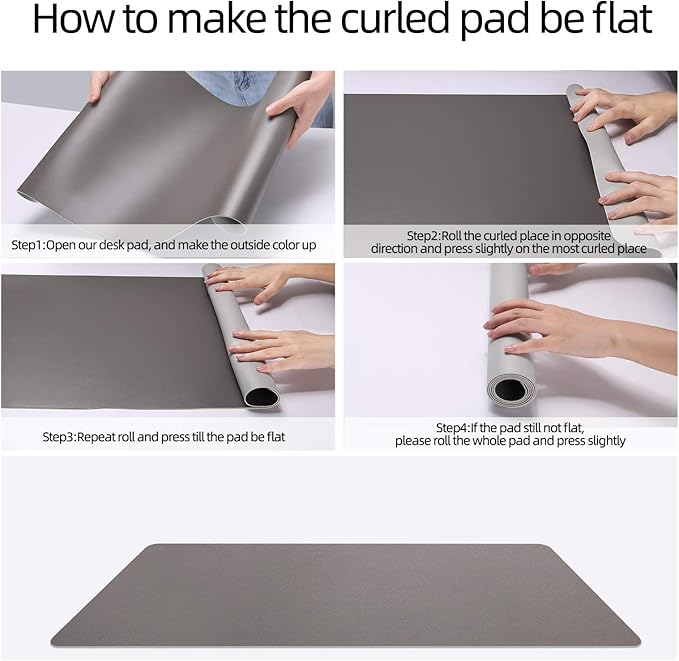 YSAGi Desk Pad, Dual-Sided Desk Mat, 31.5" x 15.7" Laptop Leather Desk Pad Protector, Large Leather Desk Blotter, Waterproof Desk Writing Pad for Office and Home (Dark Grey, 31.5" x 15.7")