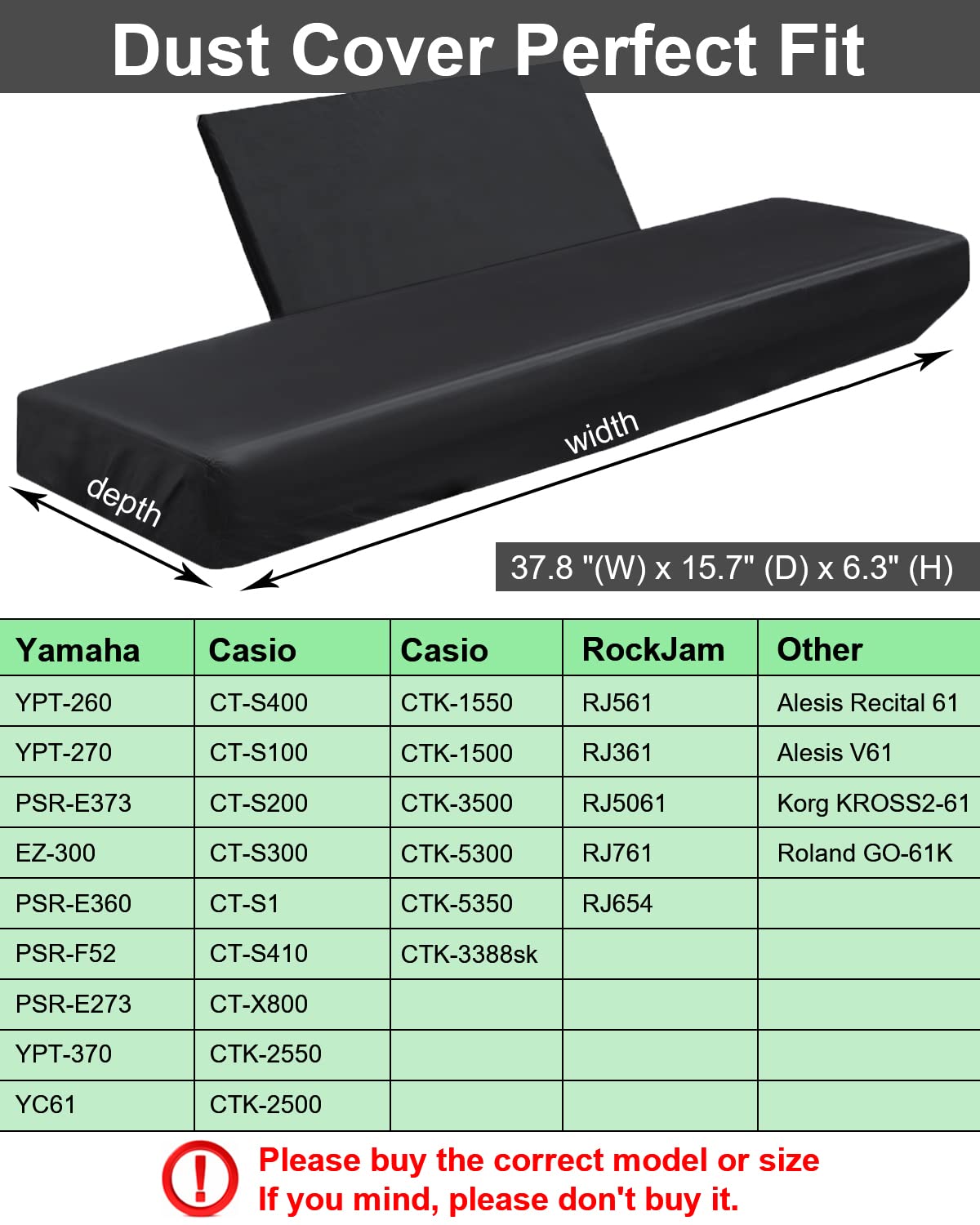 61 key Piano Keyboard Dust Cover, Water Proof Stretchy Electric Covers