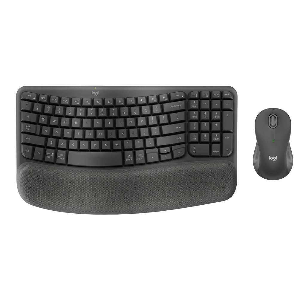 Logitech Wave Keys MK670 Wireless Ergonomic Keyboard Mouse Combo - Graphite