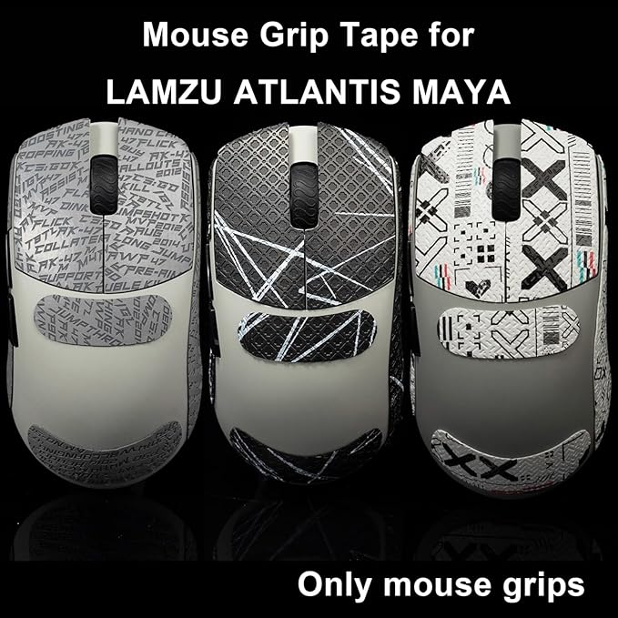 Grip Tape for Lamzu Atlantis Maya - Anti-Slip,Enhanced Control, Sweat Resistance,Improves FPS Gaming Grip & Mouse Protection [Pre-Cut] CS Blue 0.3mm