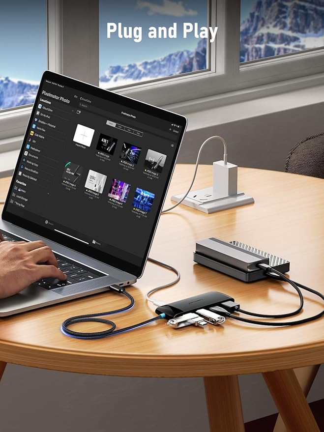 10Gbps USB C Hub, 4 Ports USB3.2 Splitter for Laptop, USB C Multiport Adapter w/Charging Port, for MacBook Pro/Air, iMac, Surface Pro, Dell, HP, iPad, Samsung, Etc., 1.97ft Cable