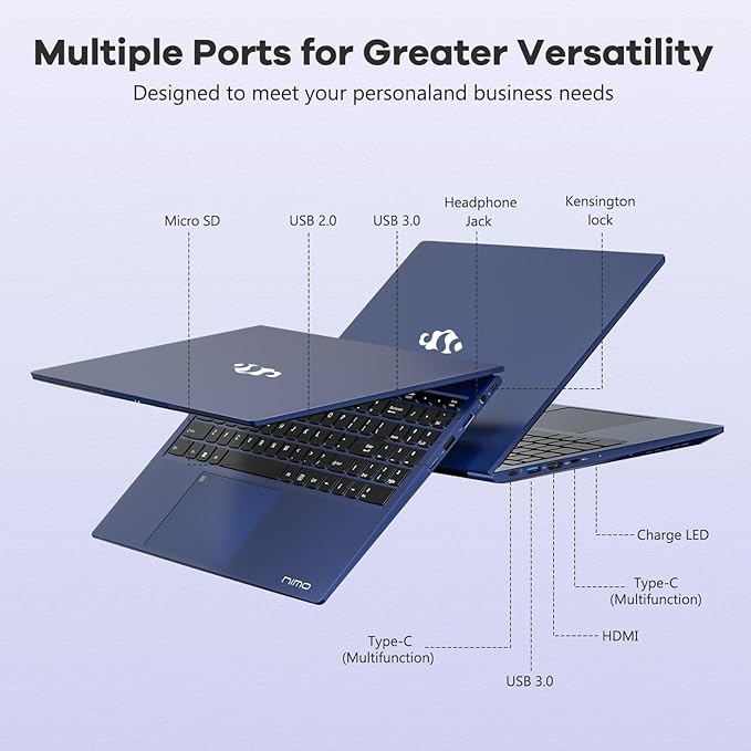 NIMO 15.6" IPS FHD-Gaming-Laptop, AMD Ryzen 5 6600H 6-Cores 660M GPU 16GB DDR5 RAM 1TB SSD(Beat i7-1165G7, Up to 4.5GHz) Computer with 100W GaN Type C Fingerprint Backlit Keyboard Win 11