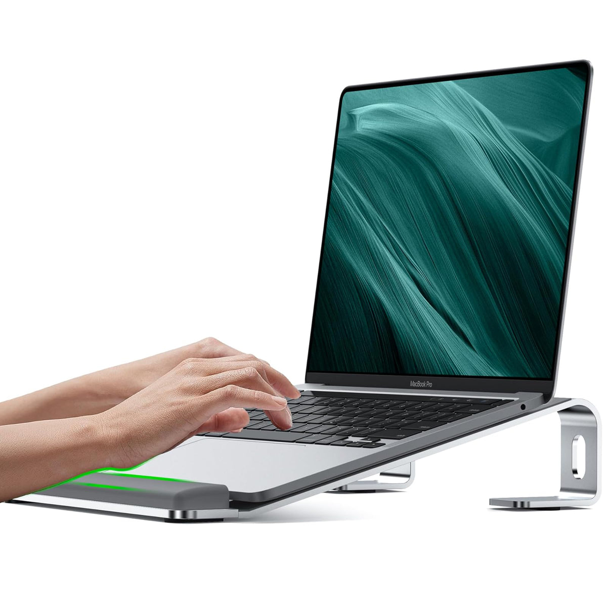 JCZT Aluminum Laptop Stand, Laptop Riser with Wrist Rest, Gold