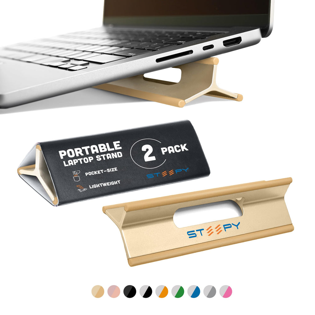 Steepy Portable Laptop Stand for Desk Adjustable Height, 13-17 Inch Devices