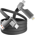 4 in 1 Charging Cable Fast Charging 65W, USB C Cable 4-in-1 USB Multi Charging Cable with E-Mark Chip, Multiple iPhone Charger Cord for iPhone 16/15/14/13 Series/Pad/Android/Tablets and More(4FT)