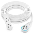 Maximm Cable 50 Ft 360° Rotating Flat Plug Extension Cord, 16/3 AWG Multi 3 Outlet 3-Prong Grounded Wire- White - UL Certified