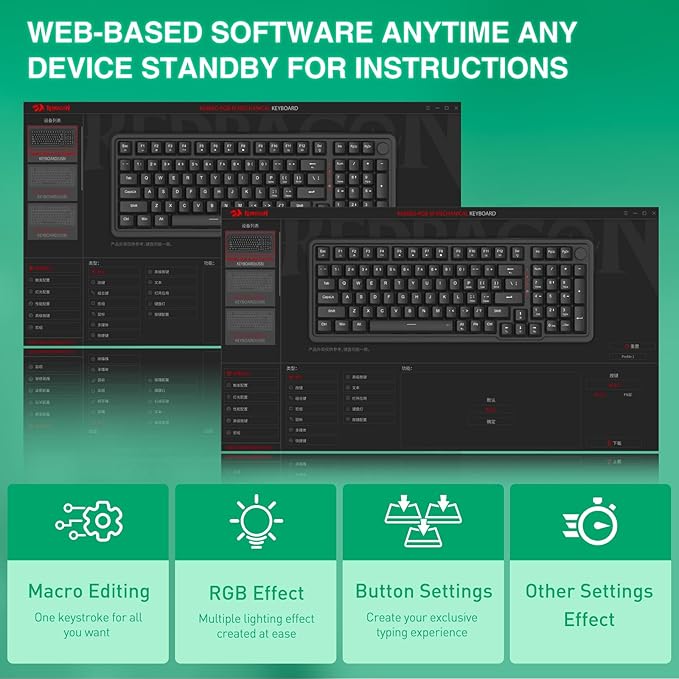 Redragon K686 HE Rapid Trigger Gaming Keyboard, 98 Keys 8K Wired Mechanical Keyboard w/ Next-Gen UltraMag 100% POM Silky Magnetic Switch, Dual-Module Floating Patent Structure Design, 2-Layer Noise Dampening