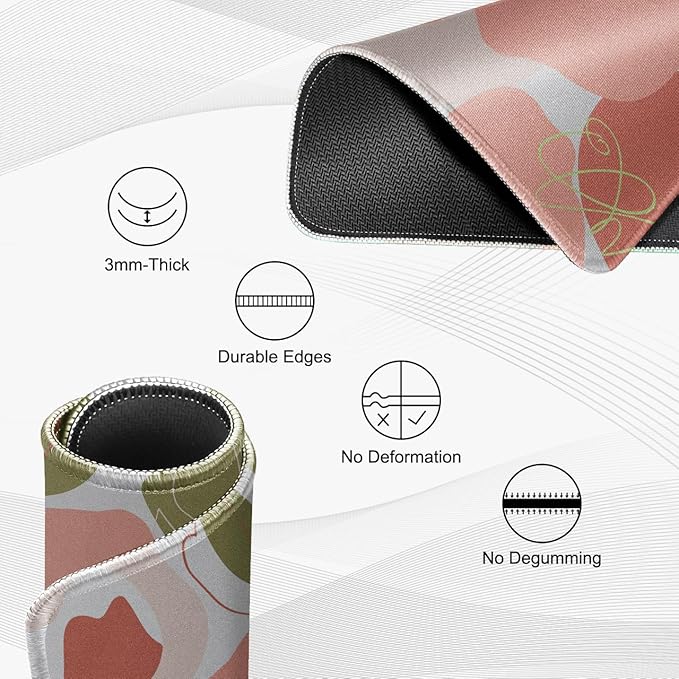 JIKIOU 3 Pack Mouse Pad with Stitched Edge, Comfortable Mouse Pads with Non-Slip Rubber Base, Washable Mousepads Bulk with Lycra Cloth, Mouse Pads for Computers Laptop Mouse 10.2x8.3x0.12in Rose