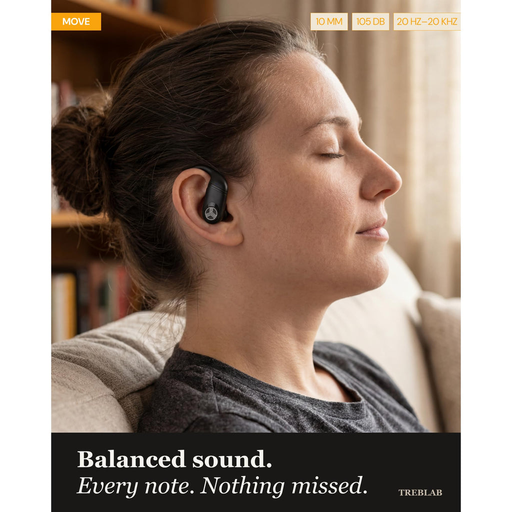 TREBLAB X4 Over the Ear Earbuds Wireless Bluetooth, 11H, IPX5