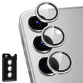 Avocase for Samsung Galaxy S25 Plus Camera Lens Protector, Individual Metal Ring Tempered Glass Lens Cover, [Strong Adsorption] Scratch Resistant Ultra-Thin HD Clear Lens Cover, 1 Set-Silvery