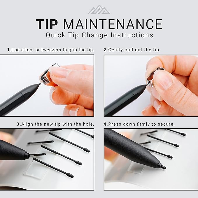 V-Pen Replacement Tips (5-Pack) for Remarkable 2 - Premium Black Stylus Nibs, Ensuring Precision, Easy Installation, Durability for Long-Lasting Use, Ideal for Professional & Creative Applications