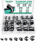 OURU 30PCS Cable Clamps Assortment Kit,Rubber Coated, 1/8"-3/4" 7 Sizes