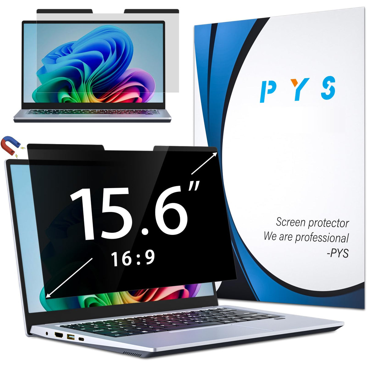 PYS macbook air 13 inch privacy screen Compatible with MacBook Air 13.3'(Released in 2018-2021: A1932,A2179,A2337)-Anti Glare，Webcam Cover Slider，Provide Privacy, Ultra Slim，Easy On